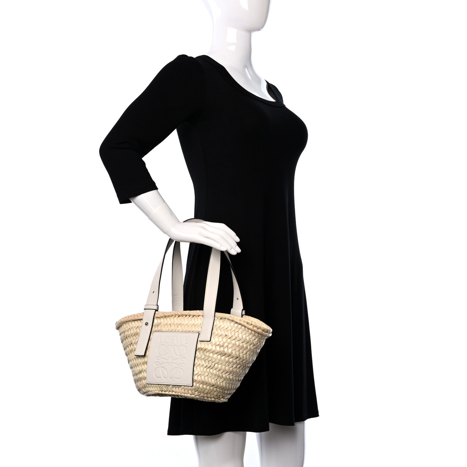Loewe Raffia Small Basket Tote Bag Natural White 3 of 8