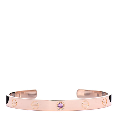 Cartier 18K Pink Gold Pink Sapphire LOVE Cuff Bracelet 17 1 of 4