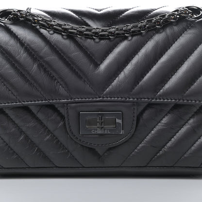 Chanel Aged Calfskin Chevron Quilted 2.55 Reissue Mini Flap So Black 8 of 12