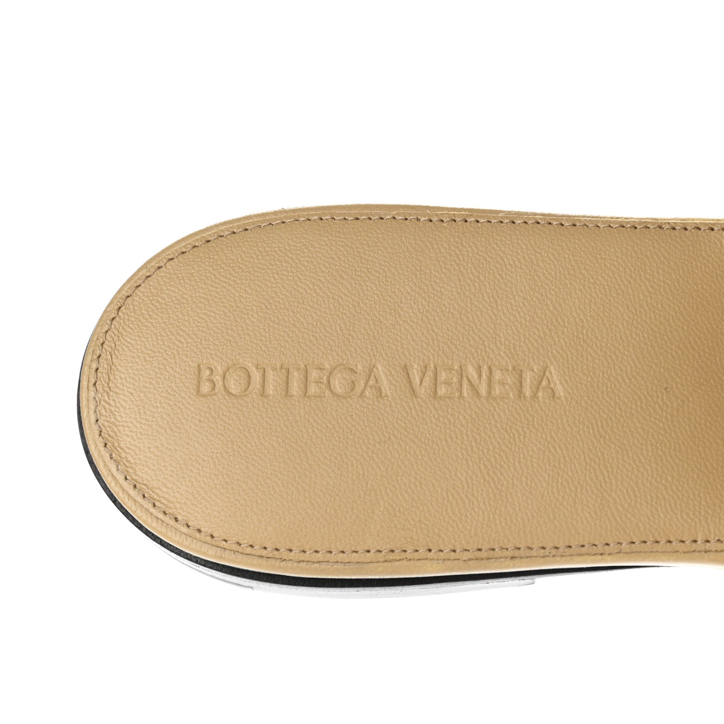 Nappa Maxi Intrecciato Lido Flat Sandals 41 Cane Sugar
