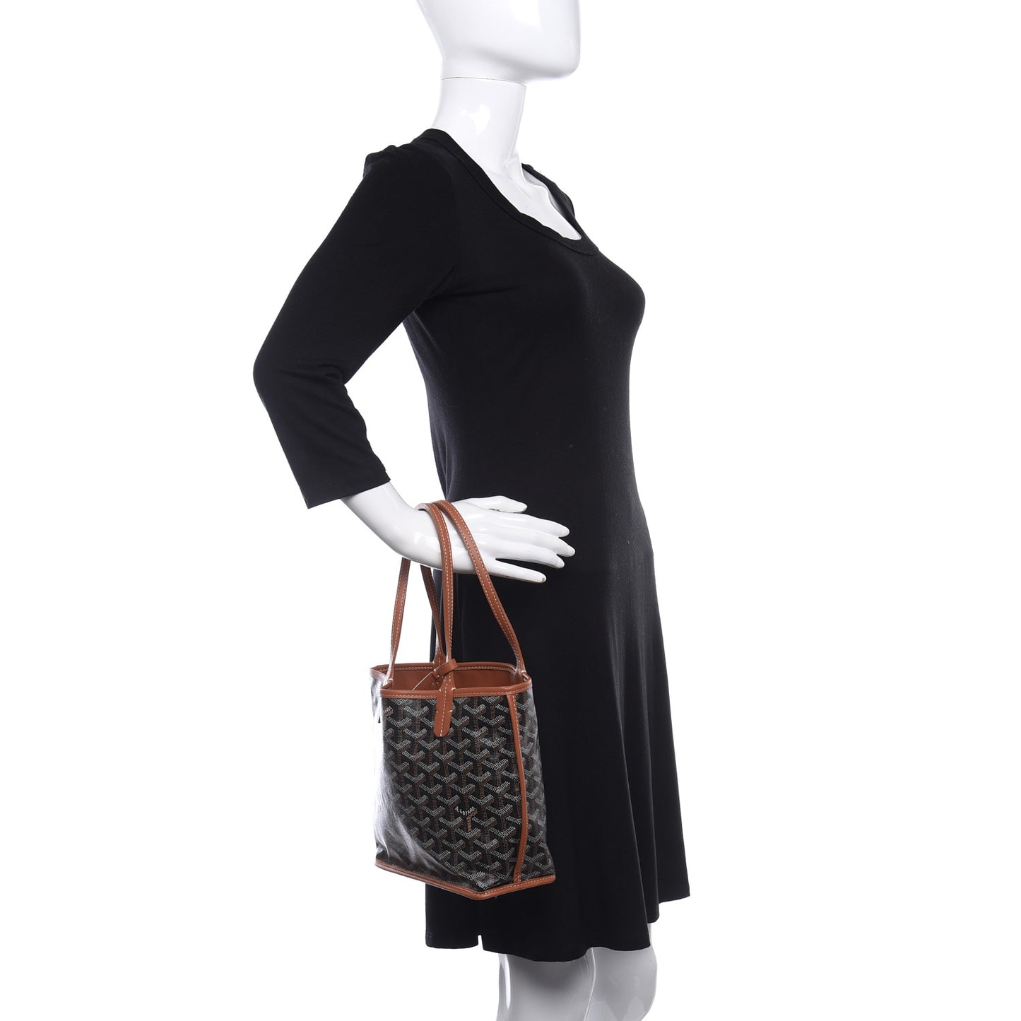 Goyardine Reversible Mini Anjou Black Gold