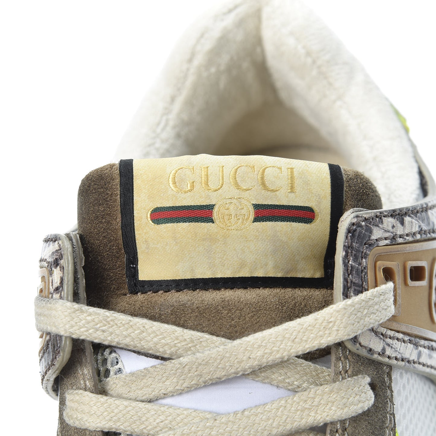Suede Calfskin Tejus Printed Womens Ultrapace Sneakers 38.5 Natural Ardesia Neon Yellow