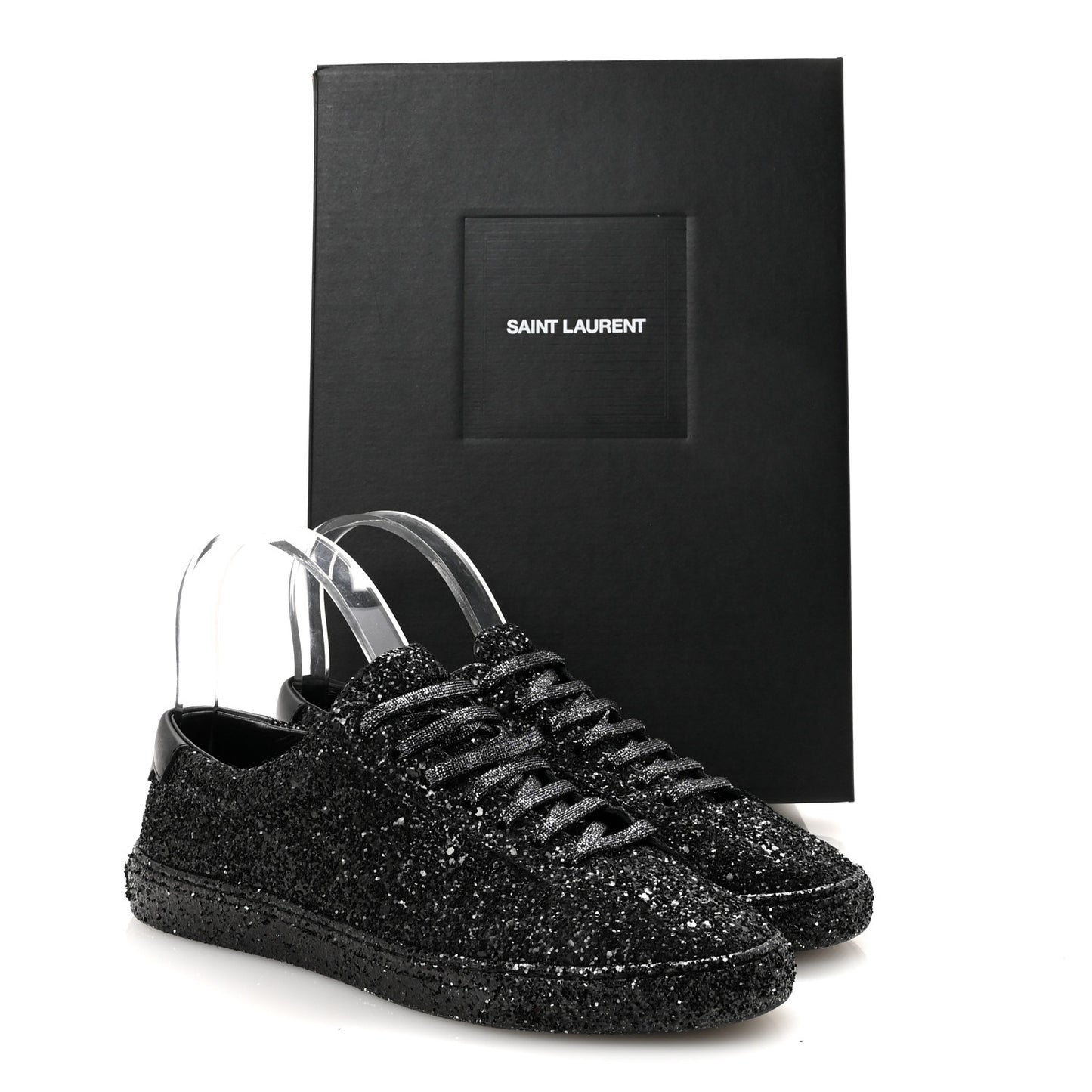 Calfskin Crystal Glitter Andy Sneakers 38.5 Black