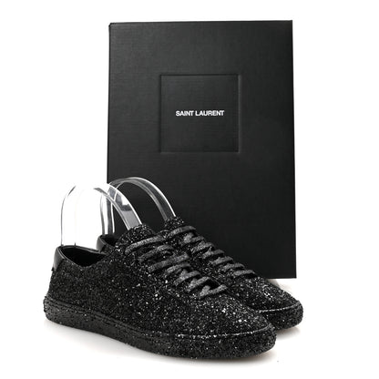 Saint Laurent Calfskin Crystal Glitter Andy Sneakers 38.5 Black 18 of 20