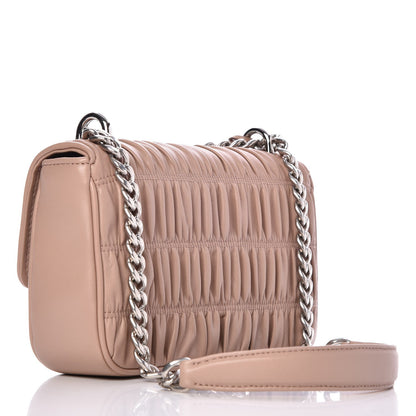 Prada Nappa Gaufre Small Sound Chain Flap Shoulder Bag Cipria 3 of 8