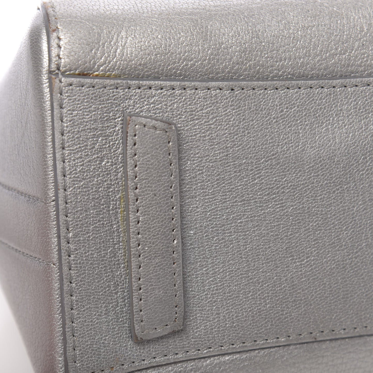 Metallic Sugar Goatskin Mini Antigona Silver