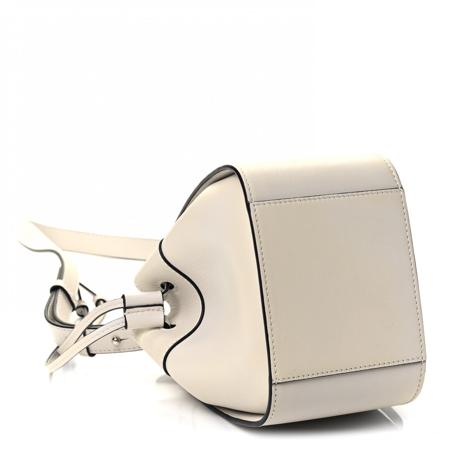 Grained Calfskin Mini Hammock Shoulder Bag Soft White