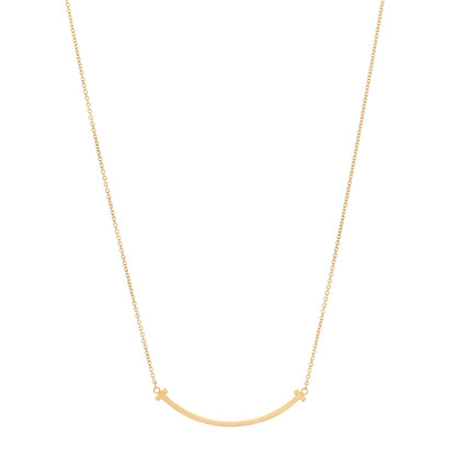 Tiffany 18K Yellow Gold Small T Smile Pendant Necklace 1 of 6