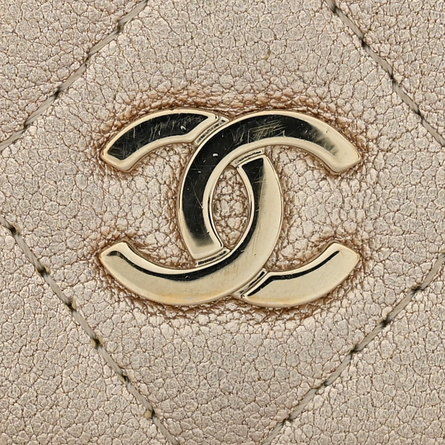 Chanel Metallic Lambskin Quilted Mini Wallet On Chain WOC Gold 12 of 14