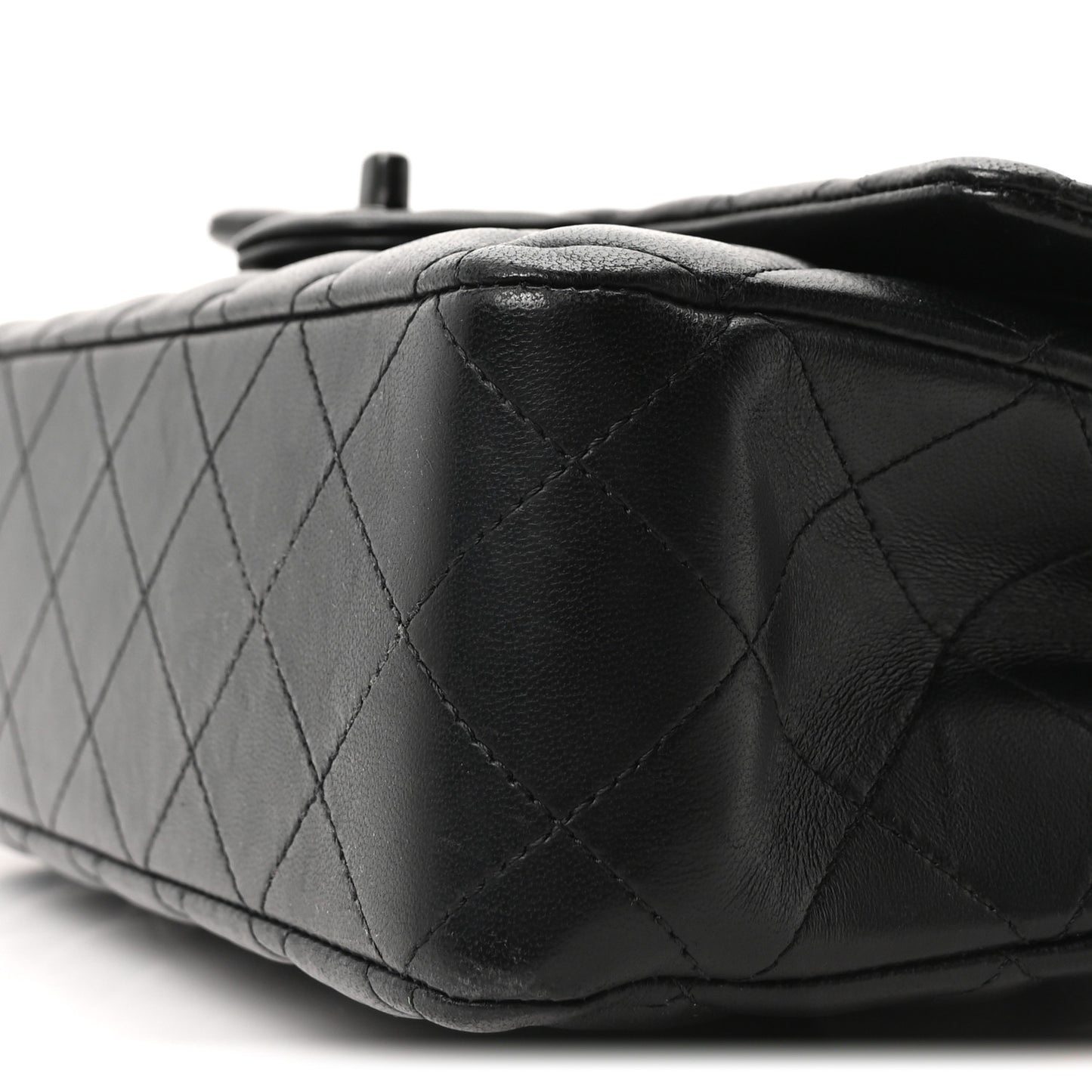 Lambskin Quilted Medium Double Flap So Black