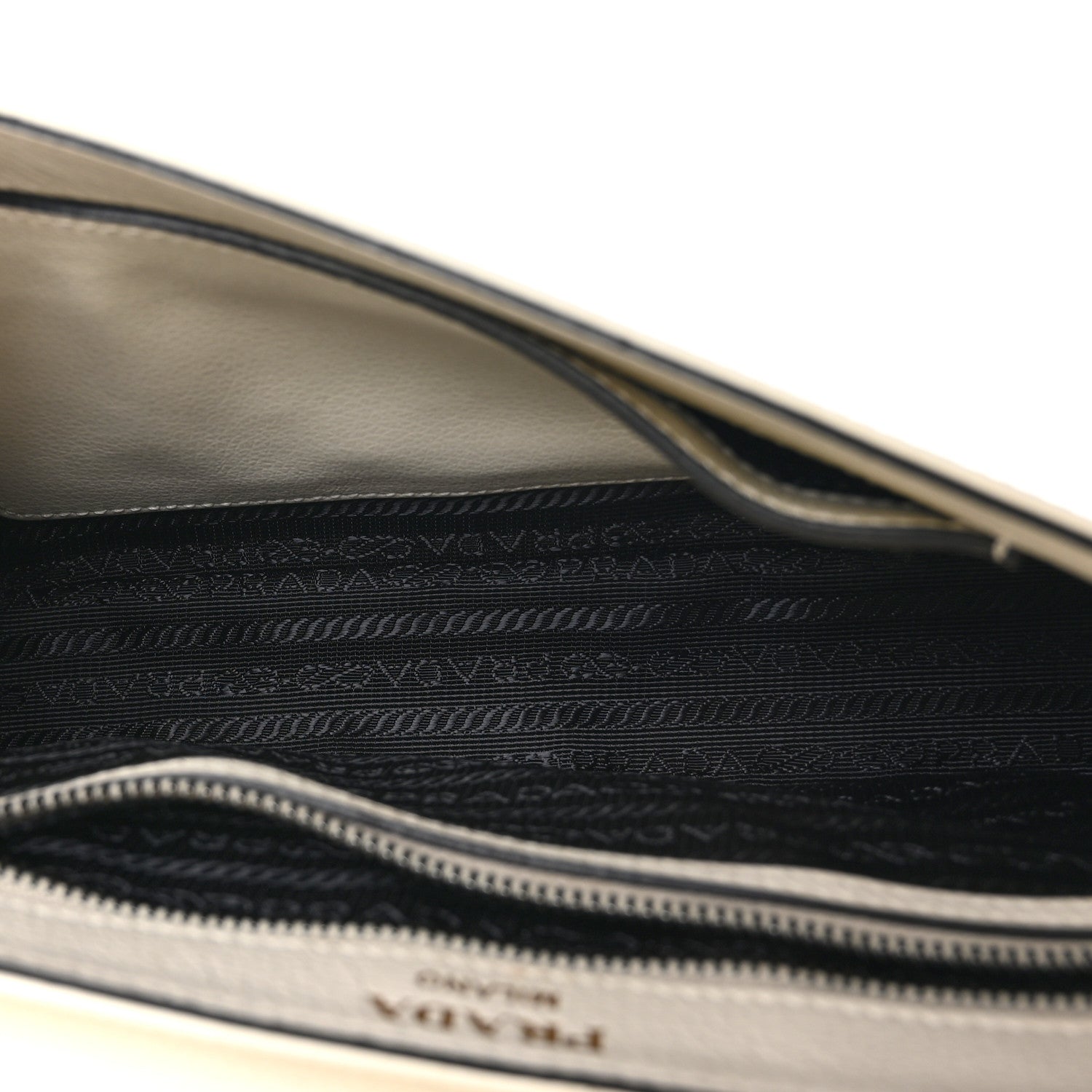 Prada Glace Calfskin Studded Crossbody White 5 of 9