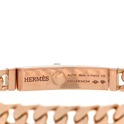 Hermes 18K Rose Gold Diamond PM Kelly Chaine Bracelet LG 3 of 3
