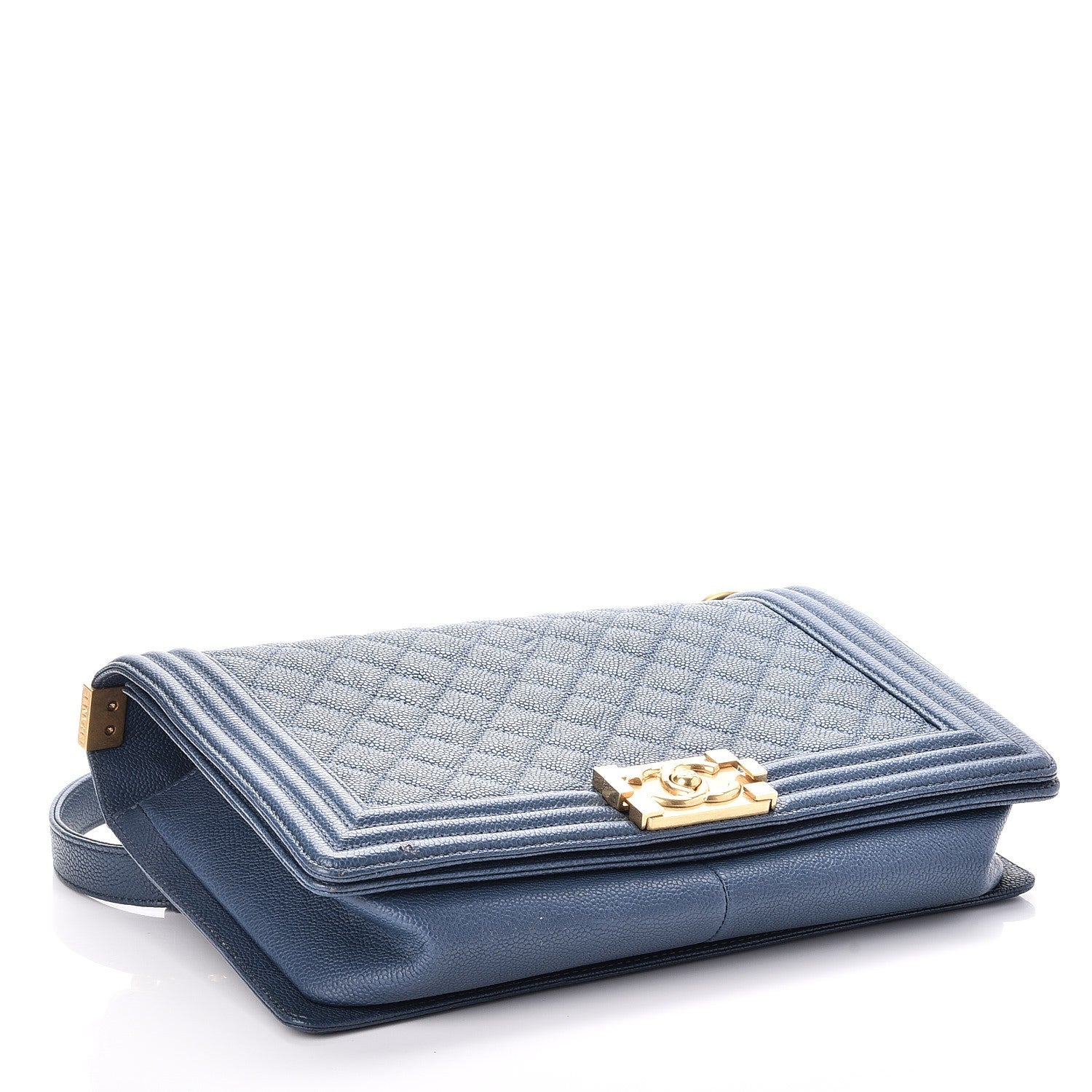 Chanel Caviar Quilted New Medium Boy Flap Dark Blue 5 of 9