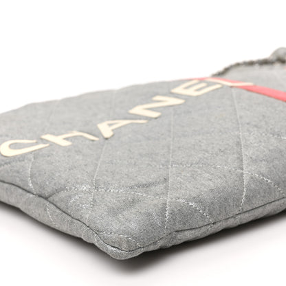 Chanel Jersey Quilted LA Cabas Bag Silver 8 of 9