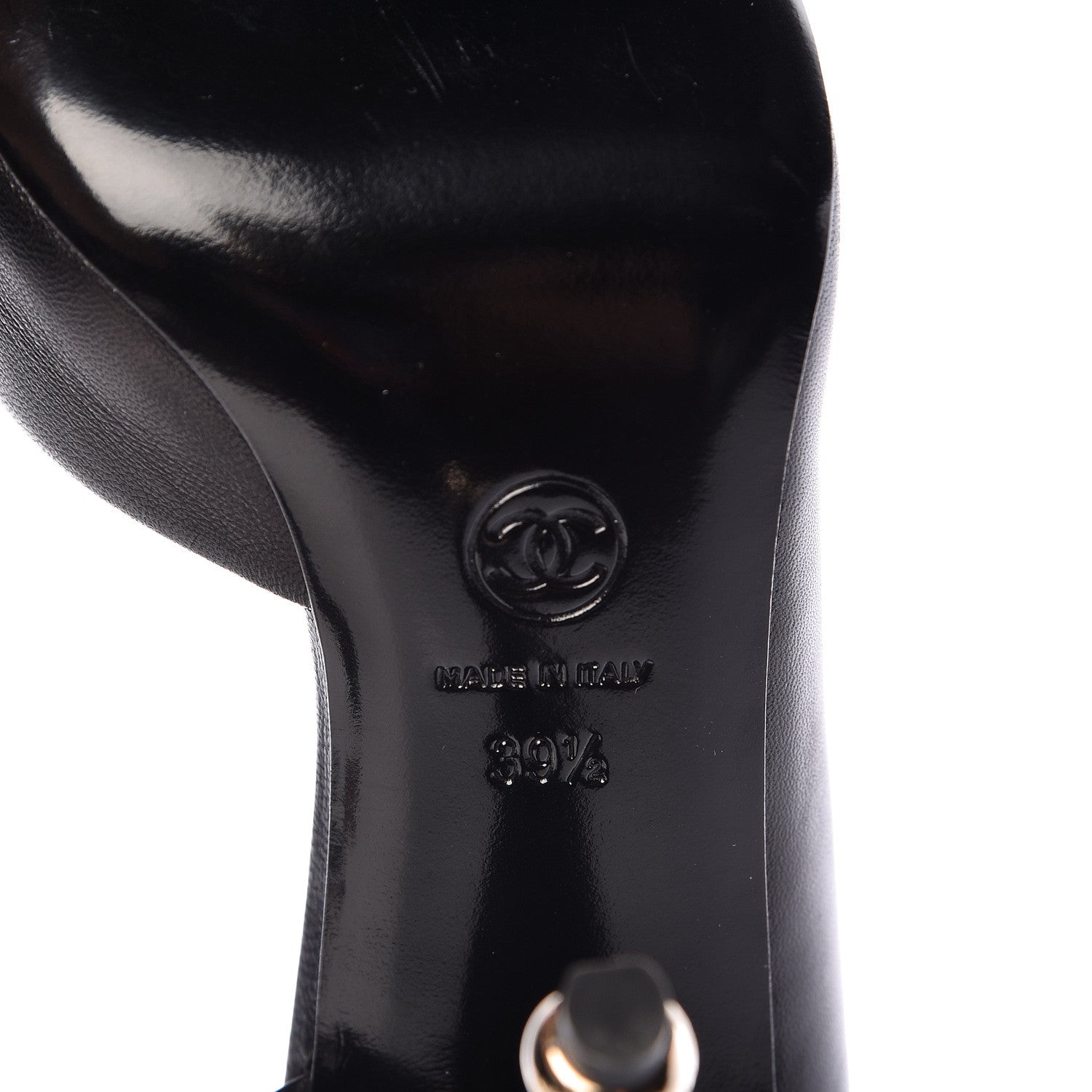 Chanel Lambskin Camellia Pumps 39.5 Black 5 of 9