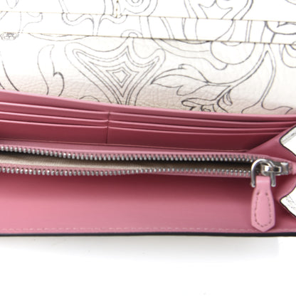 Prada X JAMES JEAN Glace Calfskin Rabbit Print Continental Wallet Opaline 5 of 7