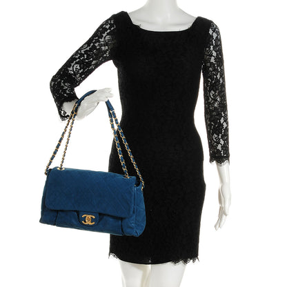 Chanel Iridescent Calfskin Chic Quilt Large Flap Blue 2 of 8