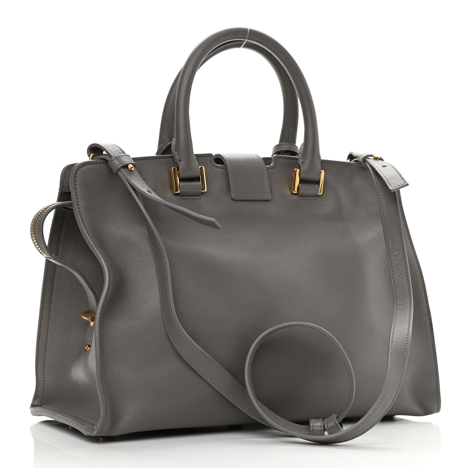 Saint Laurent Calfskin Small Monogram Cabas Grey 3 of 15