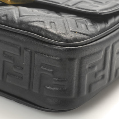 Fendi Nappa Small FF Embossed Mid Chain Baguette Black 9 of 9