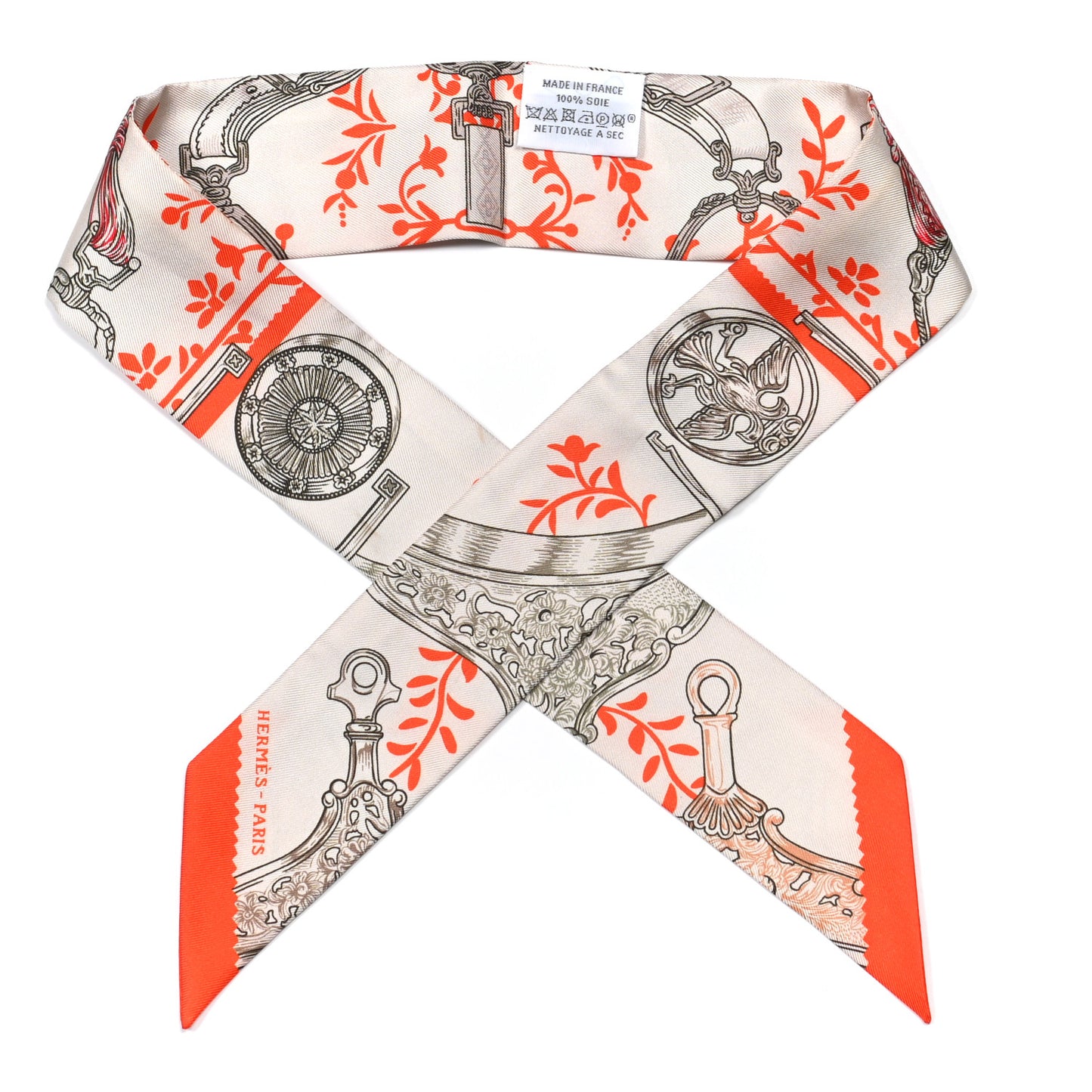 Silk Etriers Remix Twilly Verveine Orange Kaki
