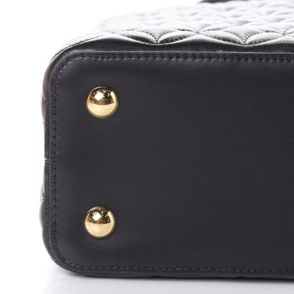 Louis Vuitton Lambskin Quilted Flower Capucines PM Black 10 of 11
