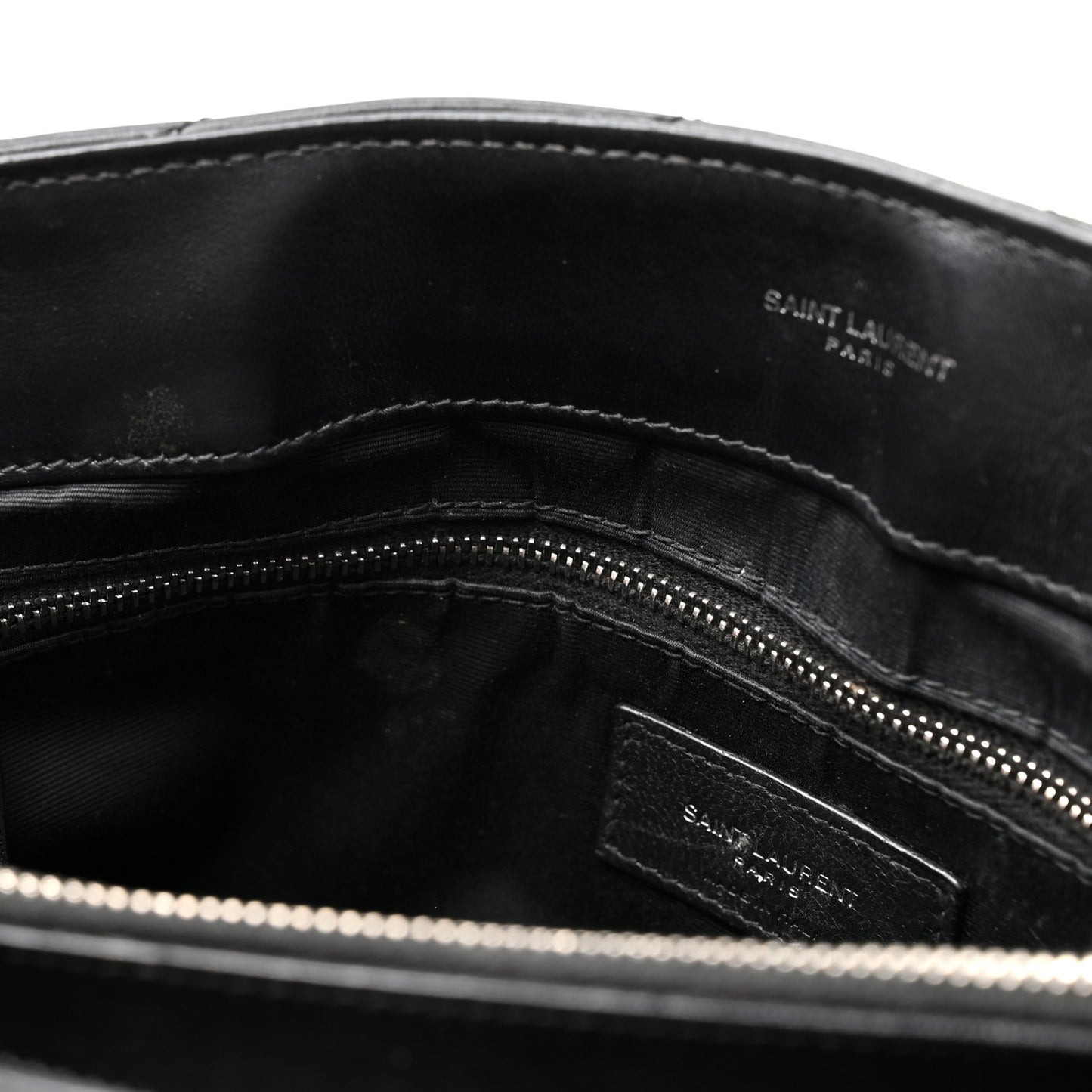 Grain de Poudre Calfskin Y Quilted Monogram Medium Loulou Chain Satchel Black