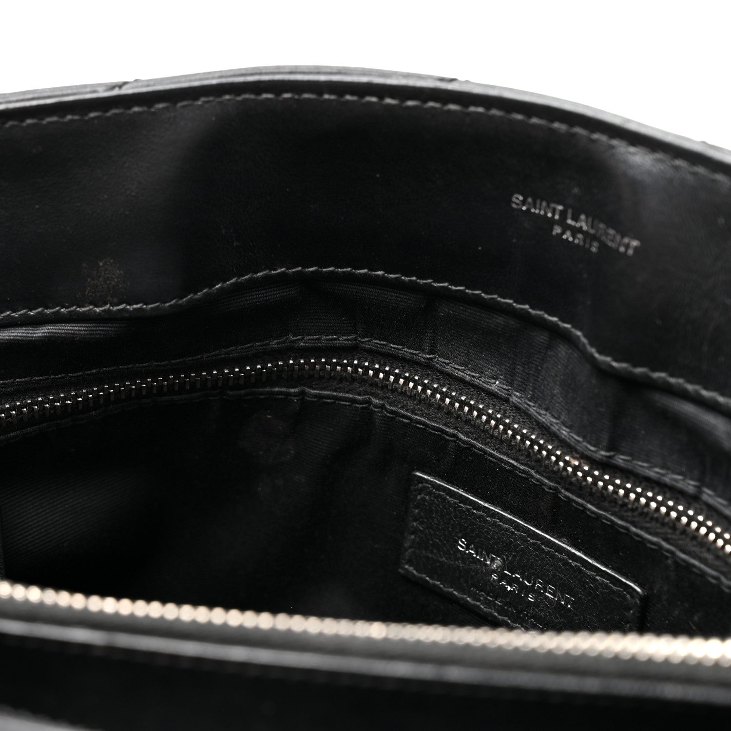 Saint Laurent Grain de Poudre Calfskin Y Quilted Monogram Medium Loulou Chain Satchel Black 12 of 16