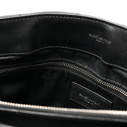 Saint Laurent Grain de Poudre Calfskin Y Quilted Monogram Medium Loulou Chain Satchel Black 12 of 16