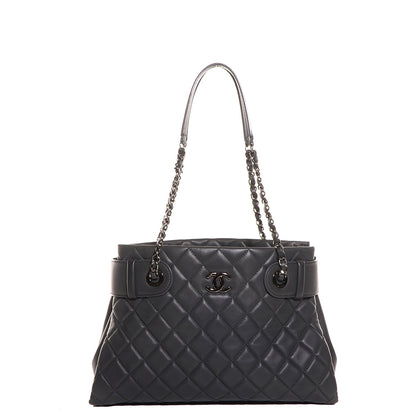 Chanel Lambskin Quilted Small Coco Loop Tote Grey 1 of 7