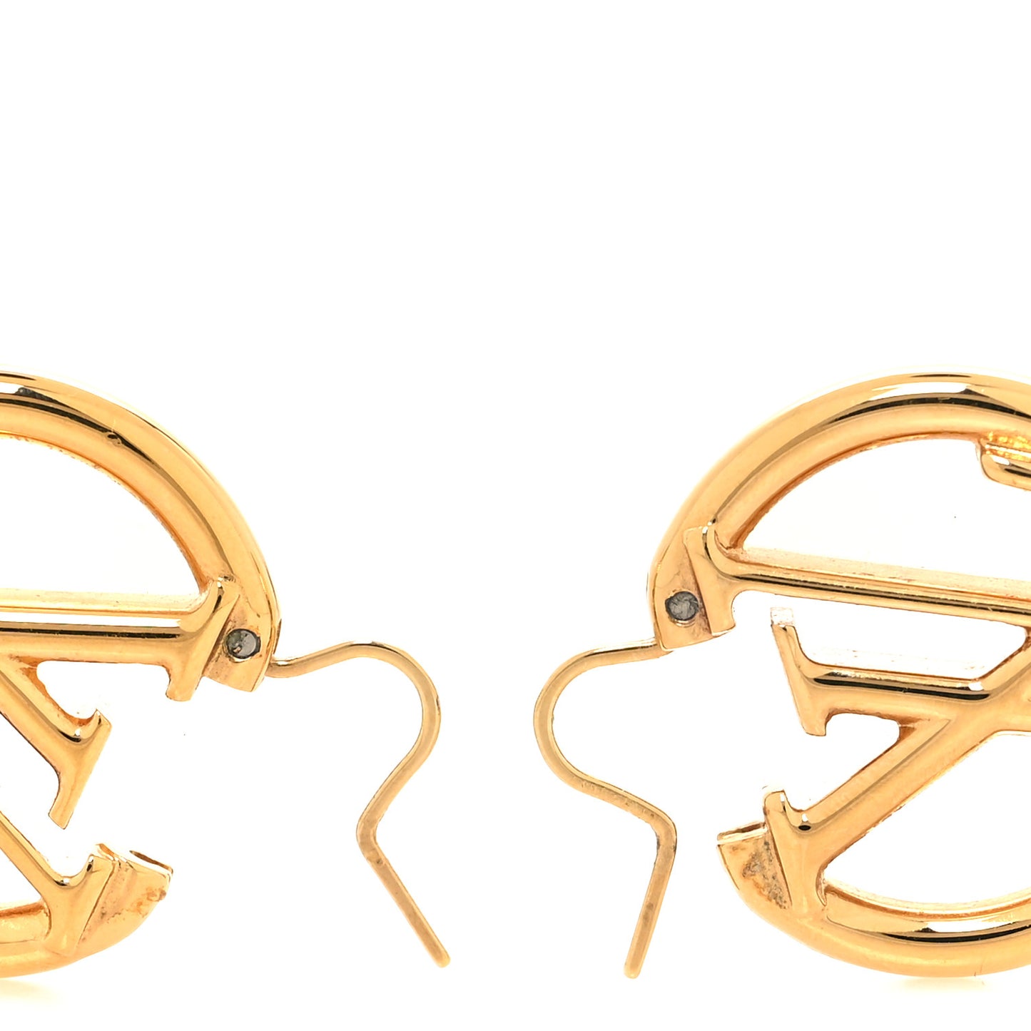 Metal Small Louise Hoop Earrings Gold