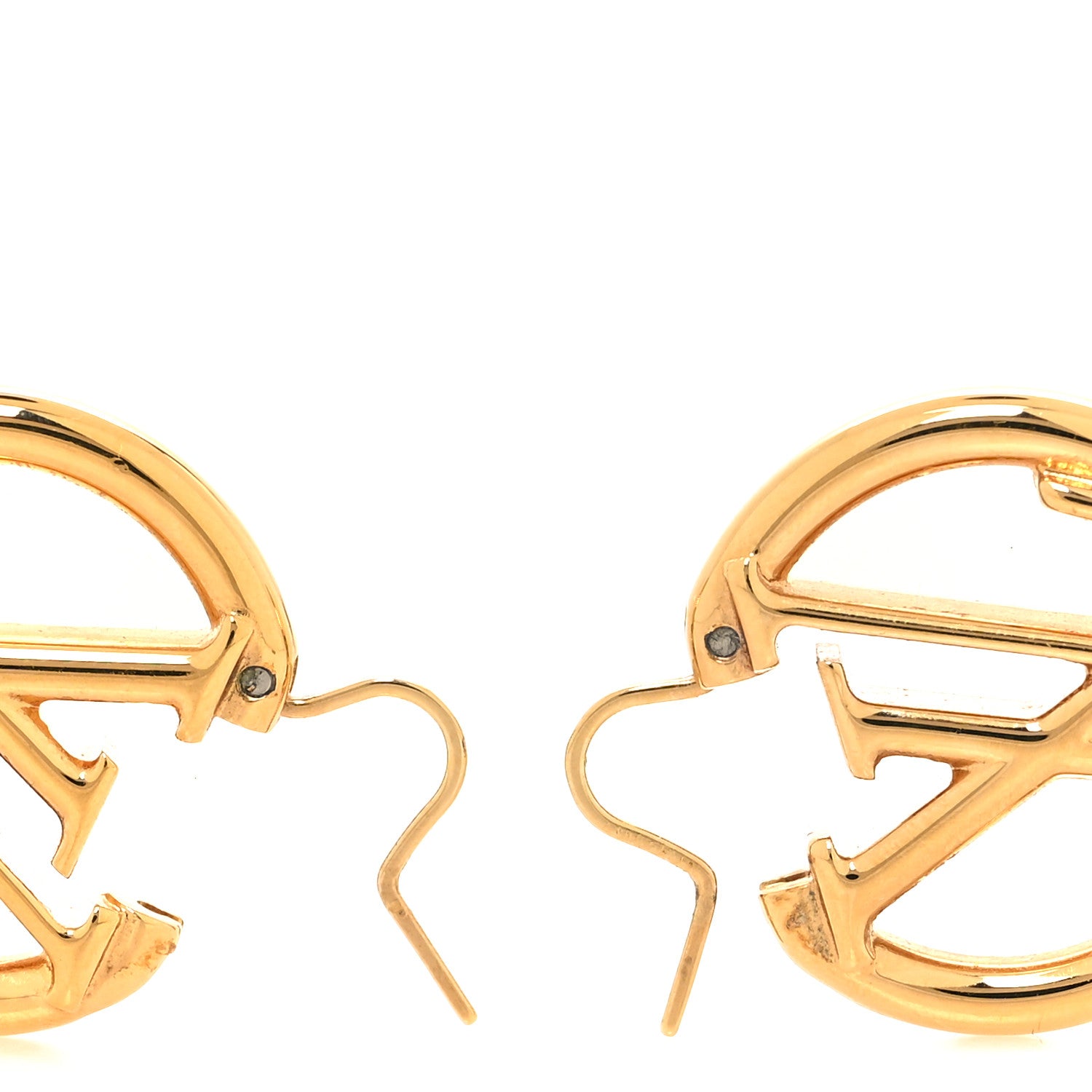 Louis Vuitton Metal Small Louise Hoop Earrings Gold 3 of 5
