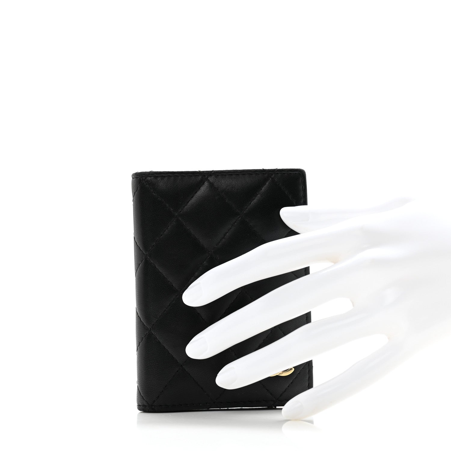 Chanel Lambskin Quilted Card Holder Wallet Black 2 of 12
