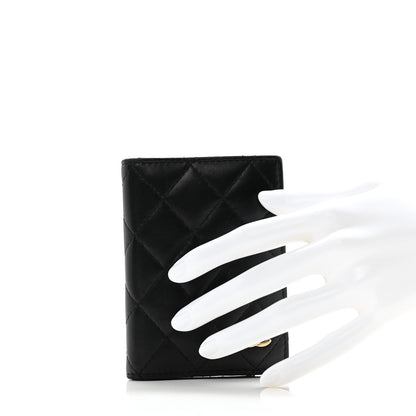Chanel Lambskin Quilted Card Holder Wallet Black 2 of 12