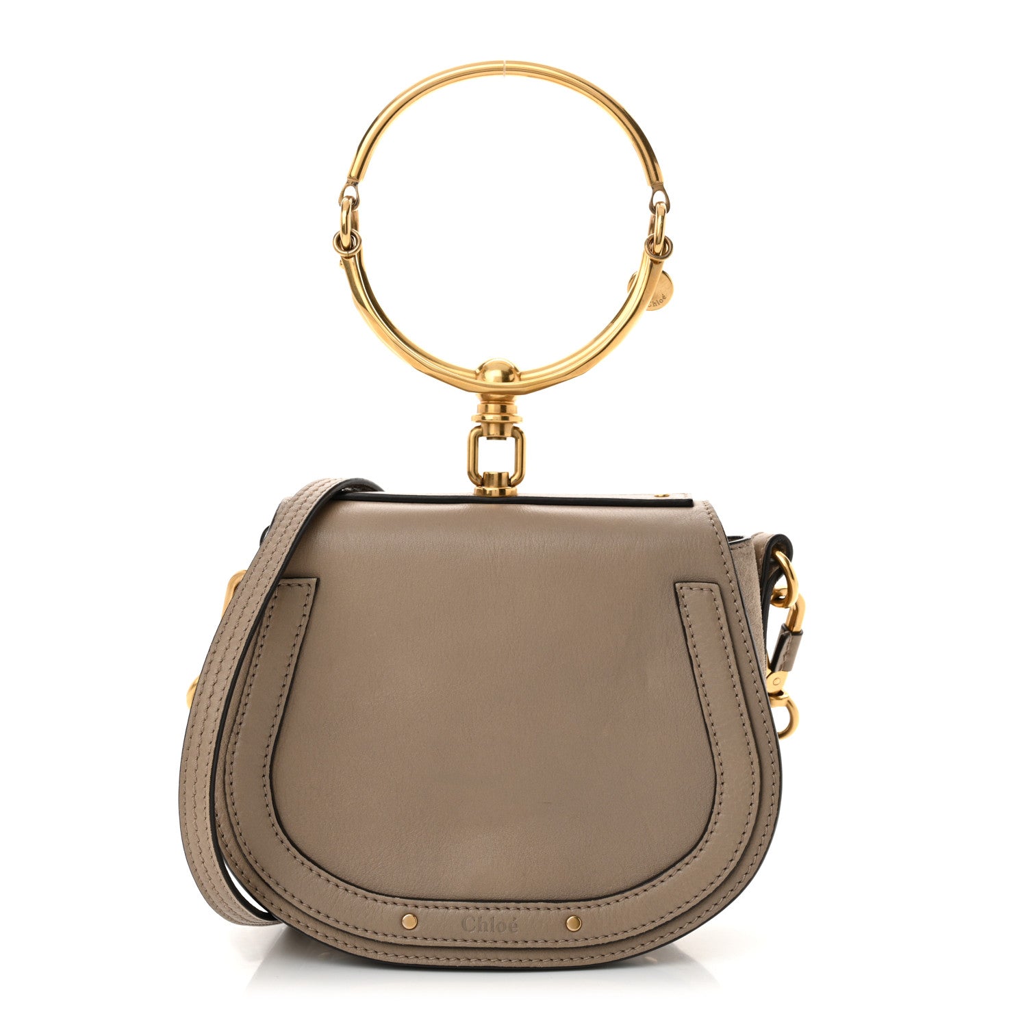 Chloe Calfskin Suede Small Nile Bracelet Bag Motty Grey 1 of 14