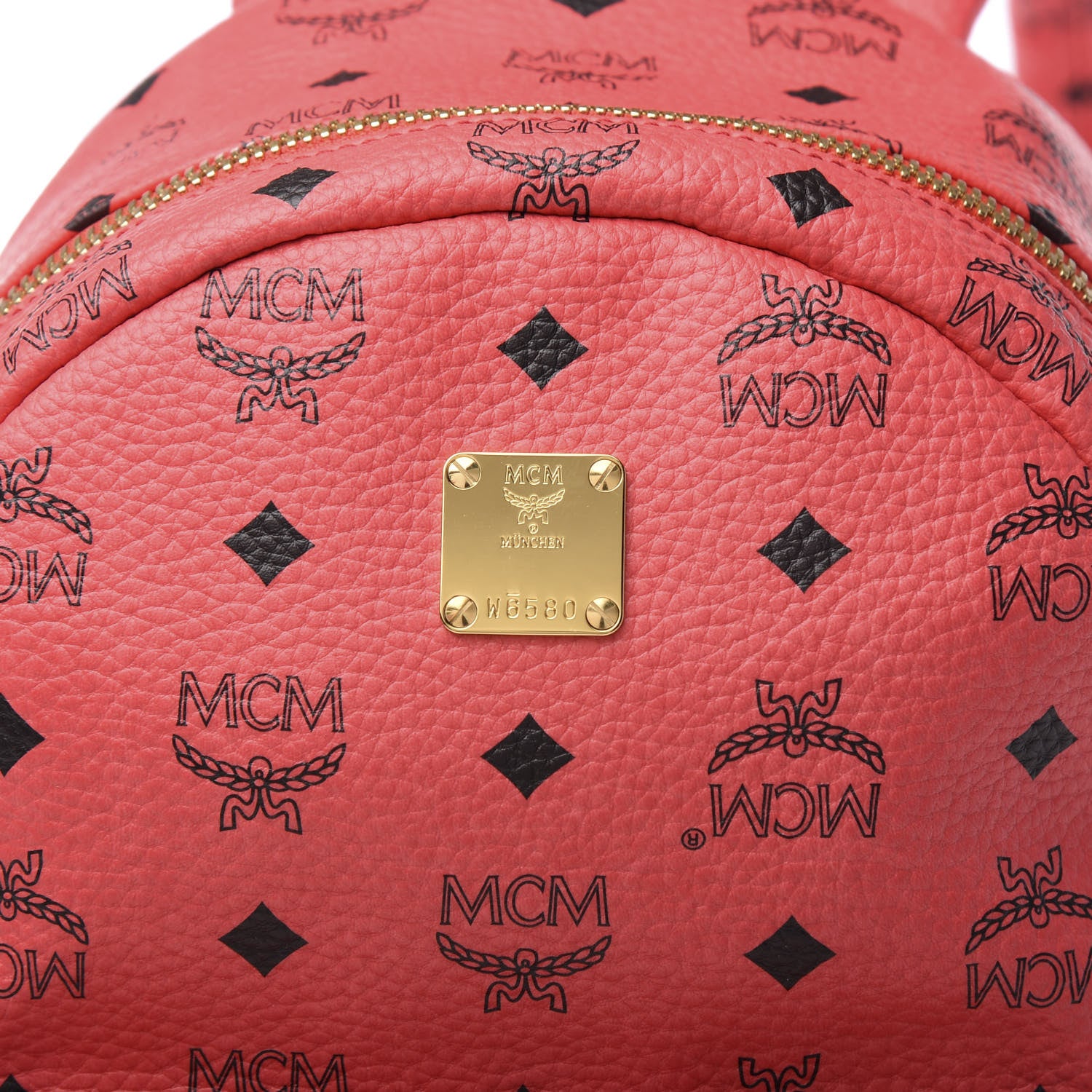 MCM Visetos Small Side Stud Stark Backpack Corail 8 of 8