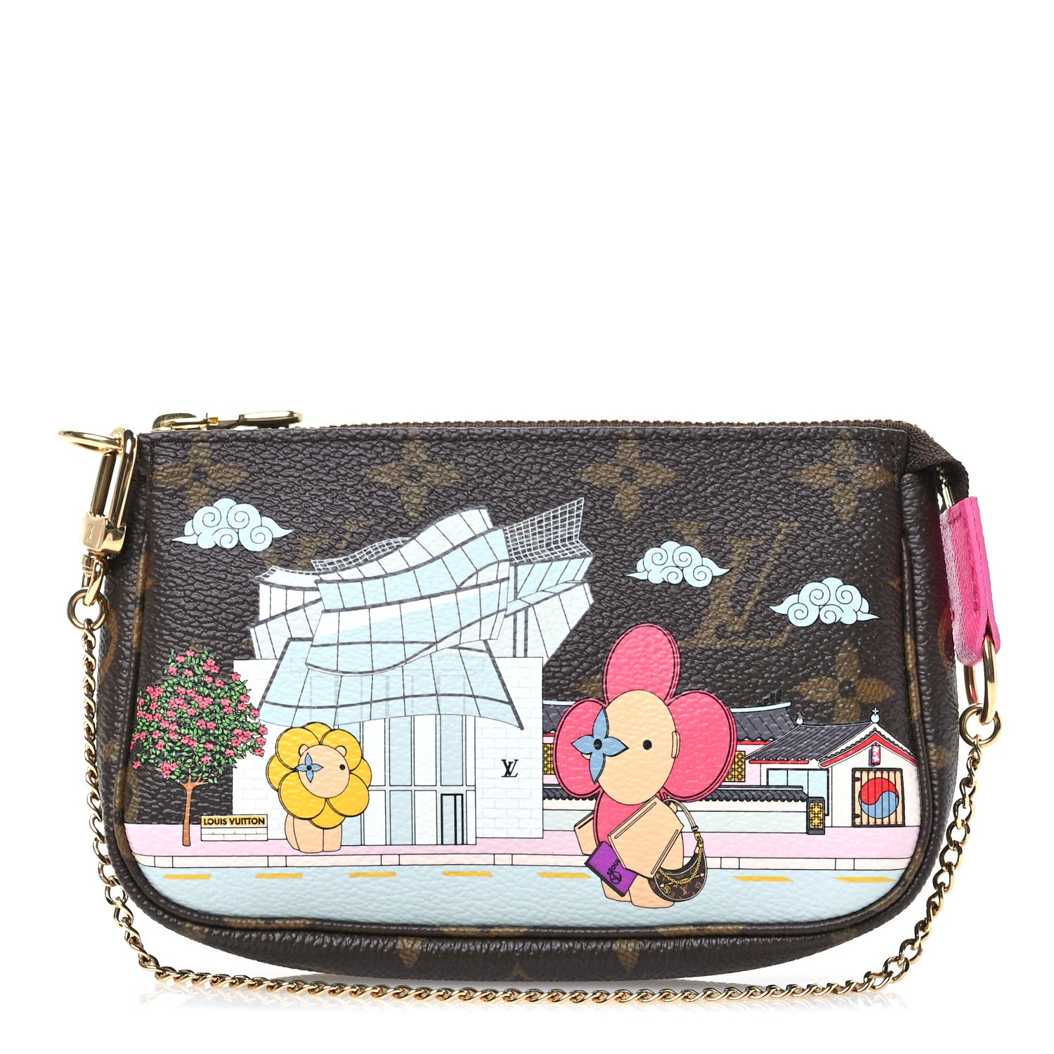 Louis Vuitton Monogram 2022 Christmas Animation Seoul Mini Pochette Accessories Fuchsia 1 of 7