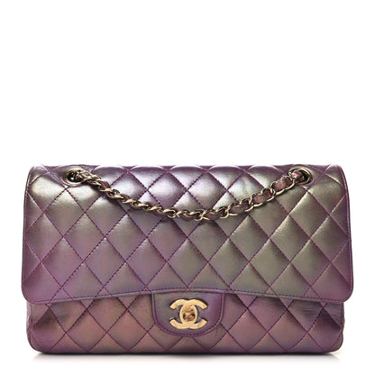 Chanel Iridescent Lambskin Quilted Medium Double Flap Purple 1 of 12