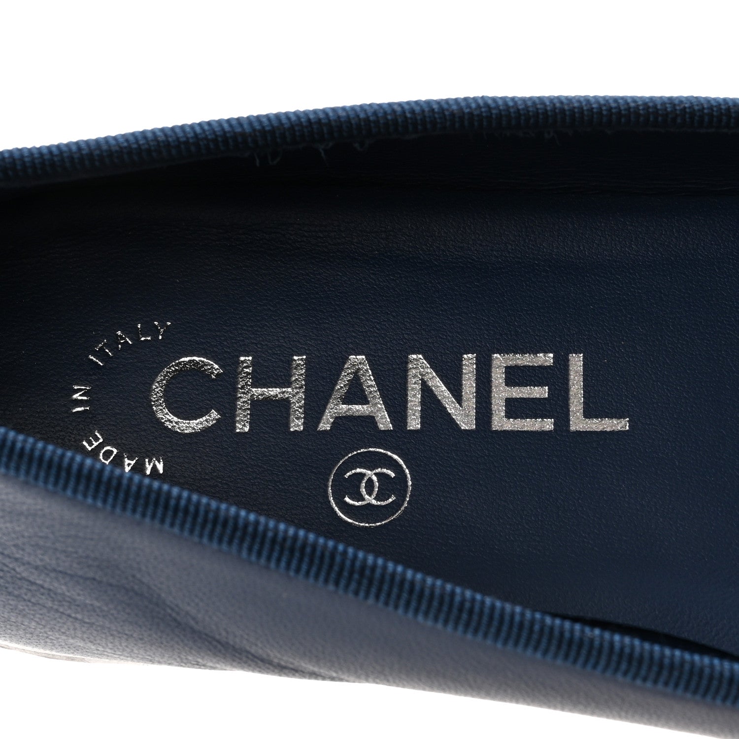 Chanel Lambskin Cap Toe CC Ballerina Flats 36 Dark Blue Black 8 of 10