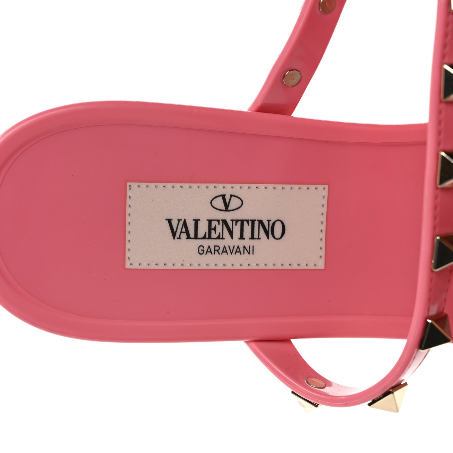 PVC Jelly Rockstud Caged Flat Thong Sandals 38 Dawn Pink