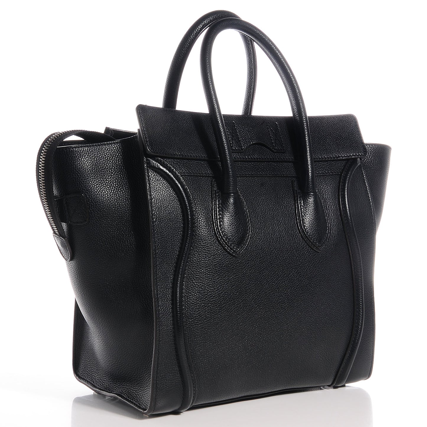 Drummed Calfskin Mini Luggage Black