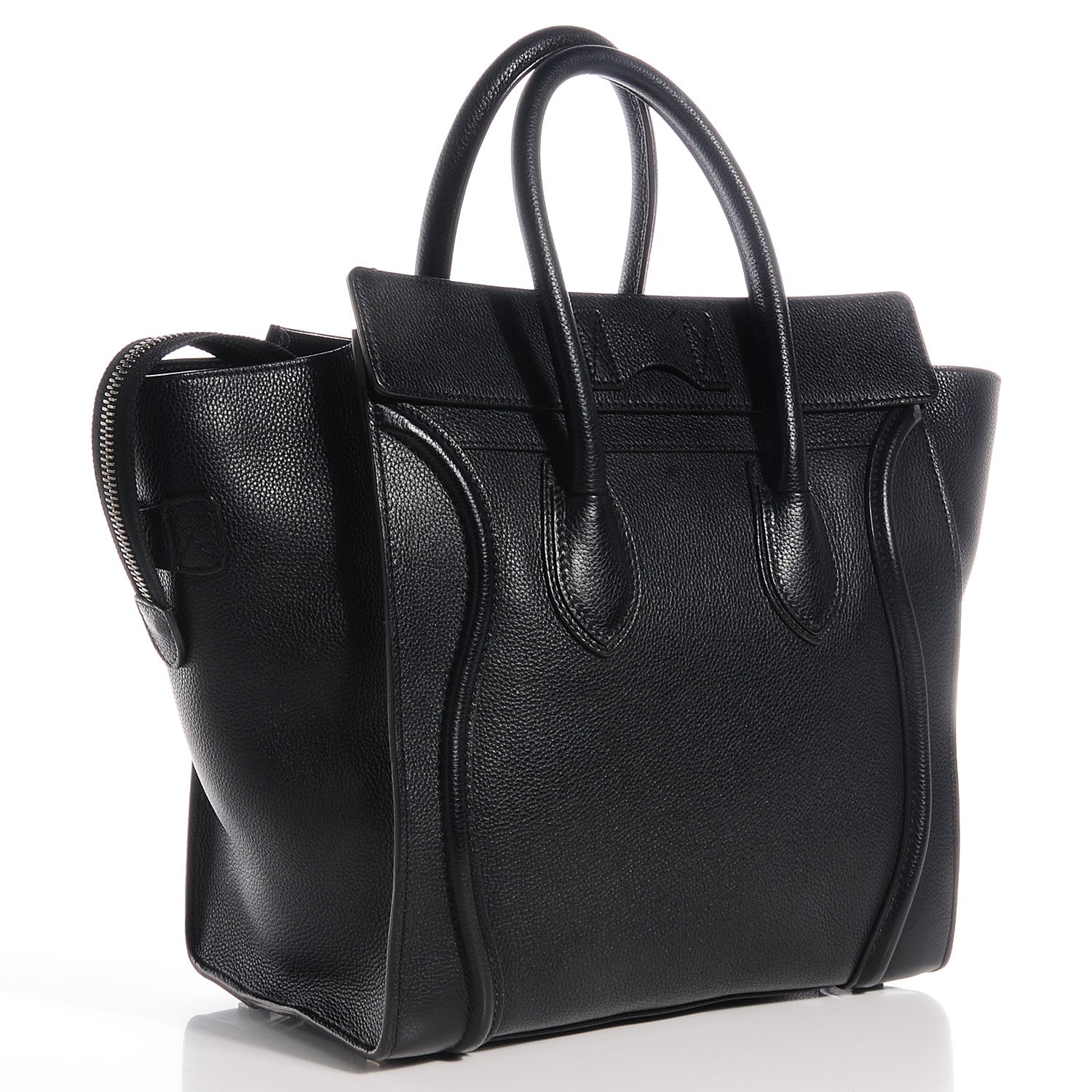 Celine Drummed Calfskin Mini Luggage Black 3 of 10