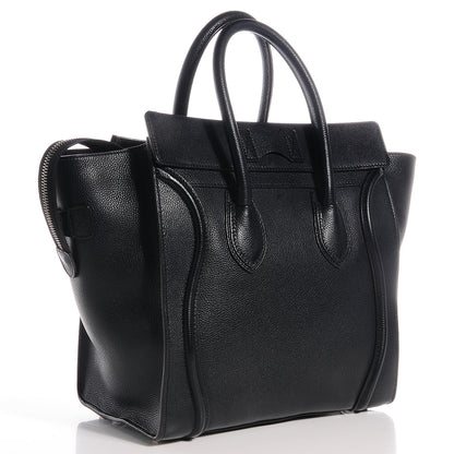 Celine Drummed Calfskin Mini Luggage Black 3 of 10