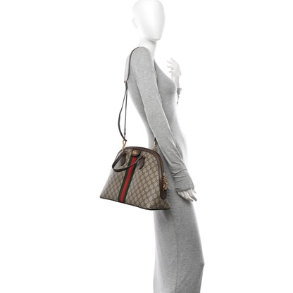 Gucci GG Supreme Monogram Web Medium Ophidia Top Handle Dome Bag Brown 2 of 13