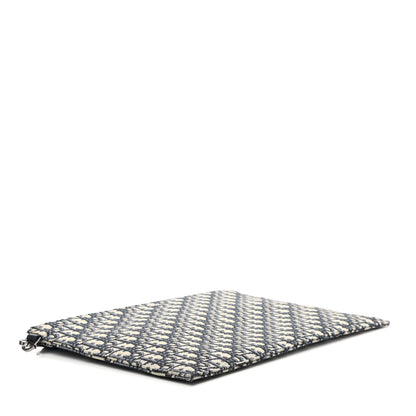 Christian Dior Oblique A4 Flat Pouch Clutch Blue 4 of 7