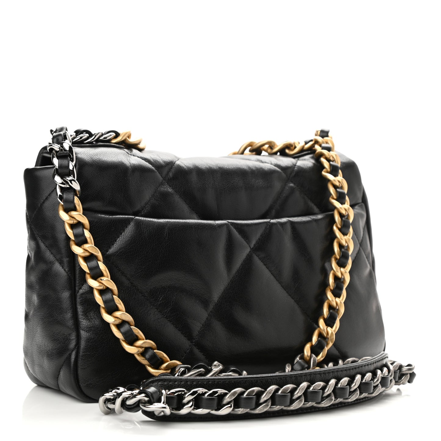 Lambskin Quilted Medium Chanel 19 Flap Black