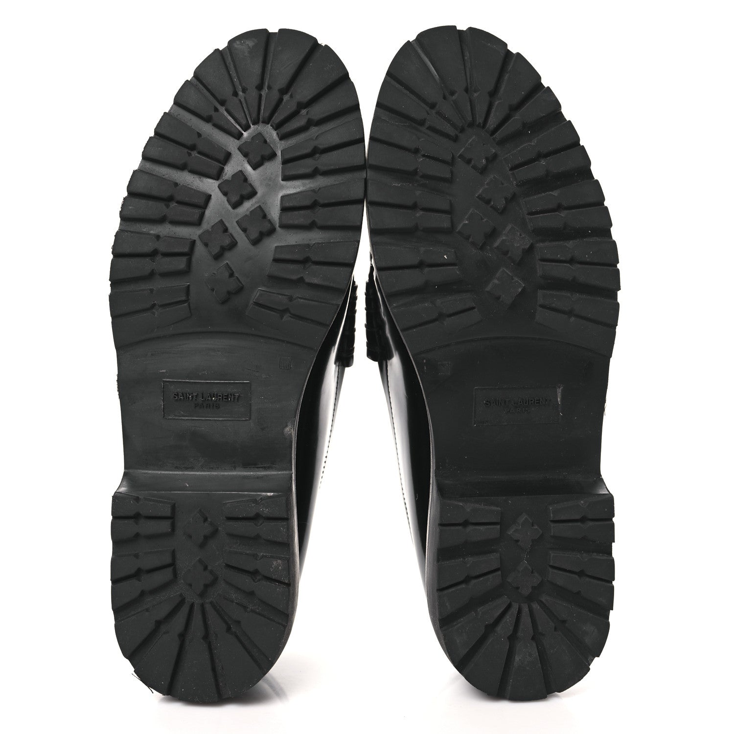 Saint Laurent Glazed Calfskin Chunky Le Loafer Penny Slippers 37 Black 6 of 9