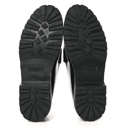 Saint Laurent Glazed Calfskin Chunky Le Loafer Penny Slippers 37 Black 6 of 9