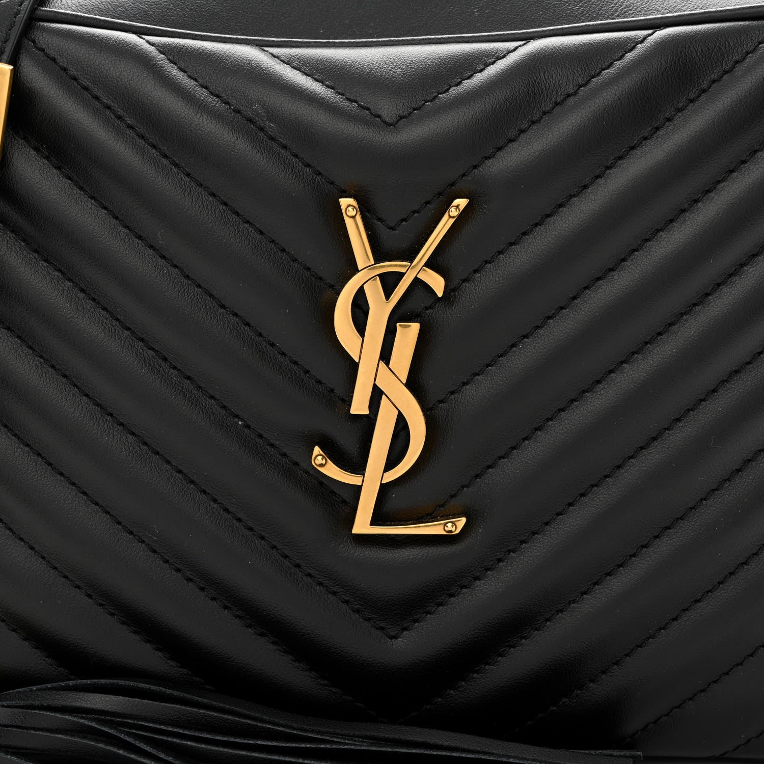 Saint Laurent Calfskin Matelasse Monogram Lou Camera Bag Black 8 of 10