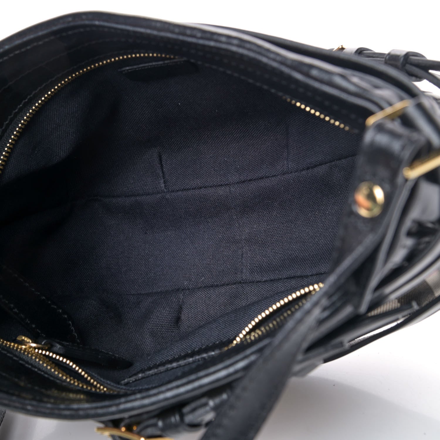 Burberry House Check Bridle Calfskin Crossbody Black 4 of 4