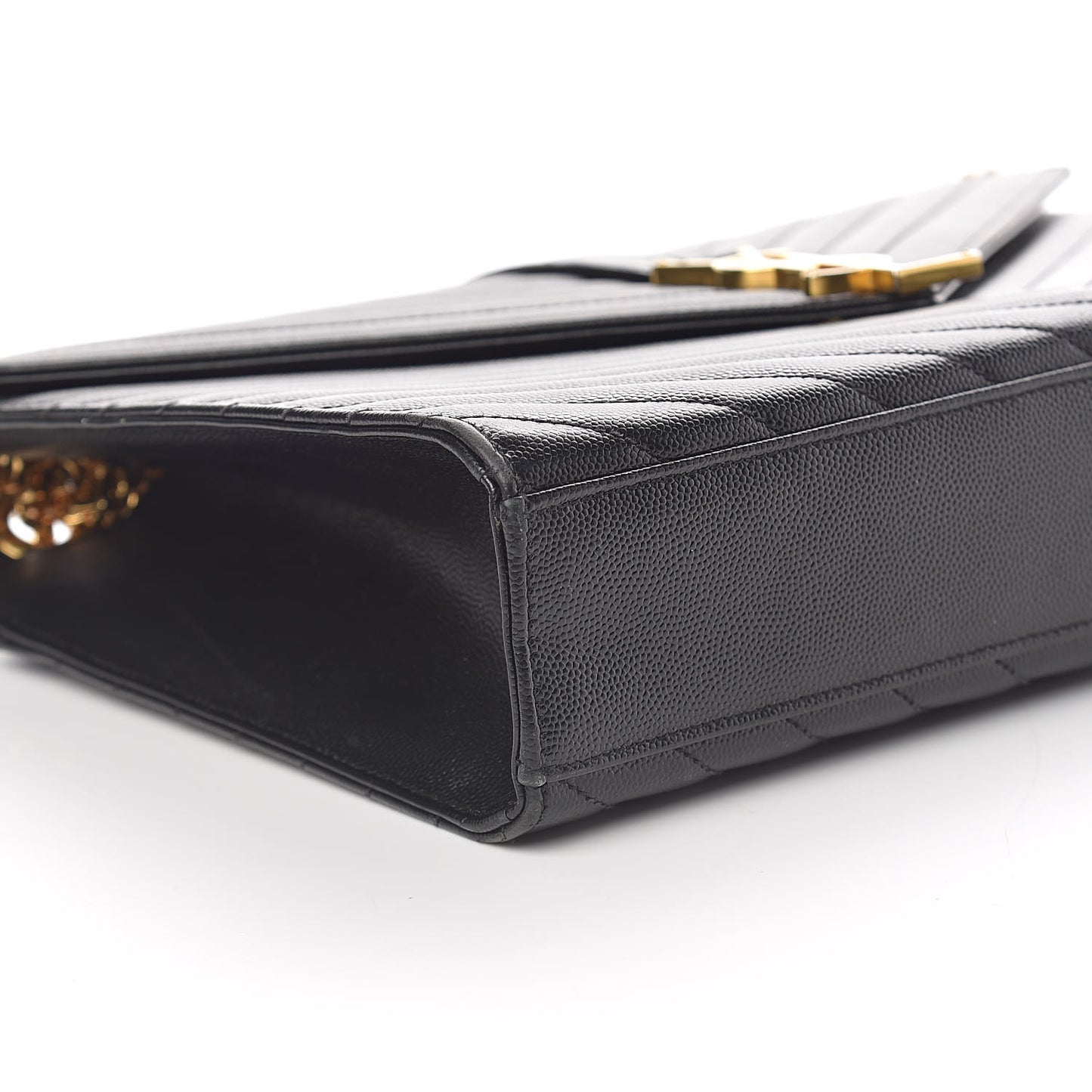 Grain De Poudre Matelasse Chevron Large Monogram Satchel Black